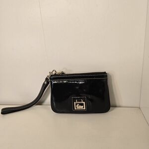 Black Patent Leather Wristlet